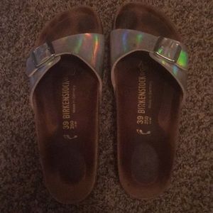 Silver birkenstocks